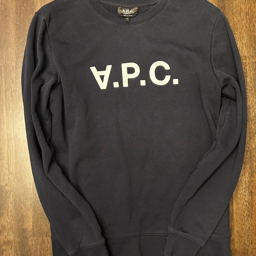 A.P.C. Men's Dark Blue Crewneck Sweater